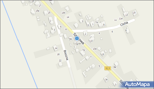 Strzyżowice, Szosowa, 9, mapa Strzyżowice