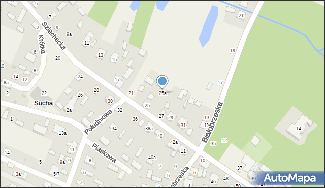 Sucha, Szlachecka, 25a, mapa Sucha