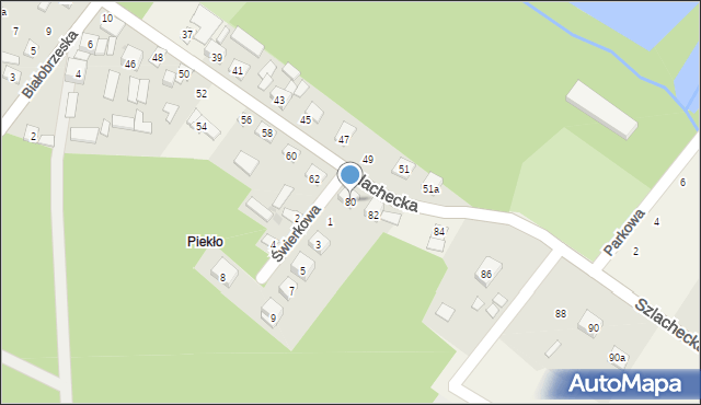 Sucha, Szlachecka, 80, mapa Sucha