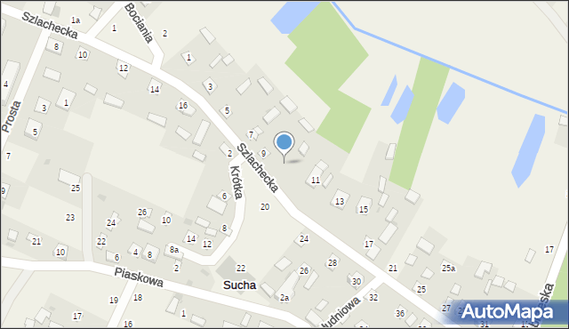 Sucha, Szlachecka, 9a, mapa Sucha