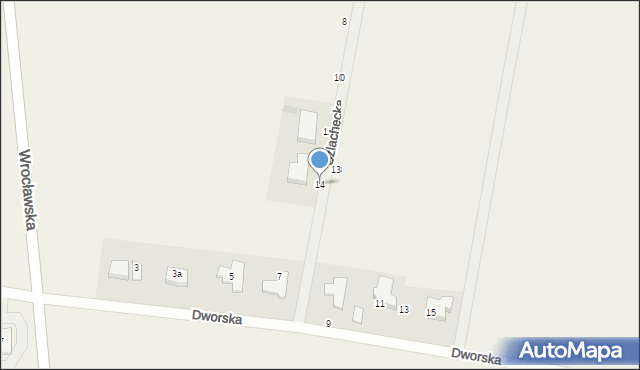 Suchy Dwór, Szlachecka, 14, mapa Suchy Dwór