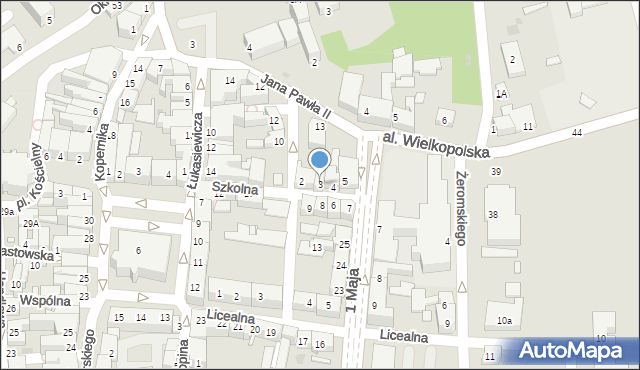 Sulechów, Szkolna, 3, mapa Sulechów