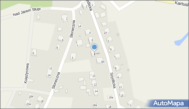 Sulęczyno, Szydlicka, 8, mapa Sulęczyno