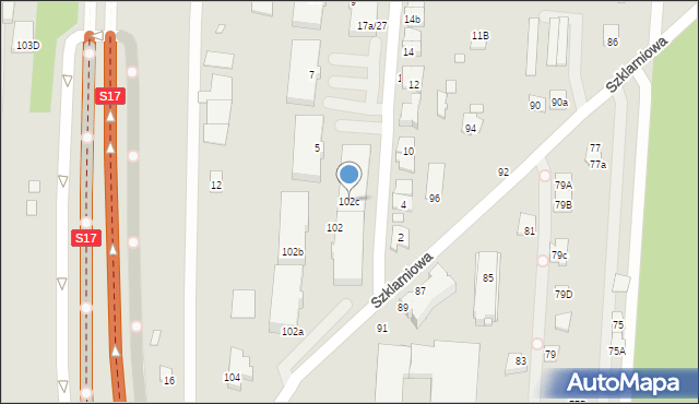 Sulejówek, Szklarniowa, 102c, mapa Sulejówek