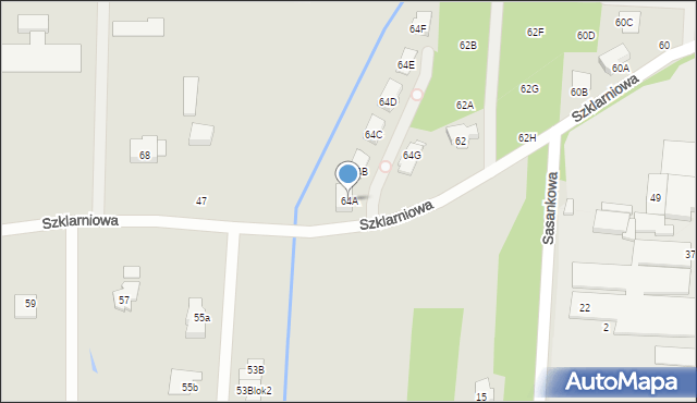 Sulejówek, Szklarniowa, 64A, mapa Sulejówek