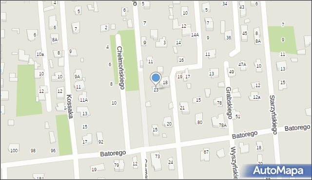 Sulejówek, Szymanowskiego, 13, mapa Sulejówek