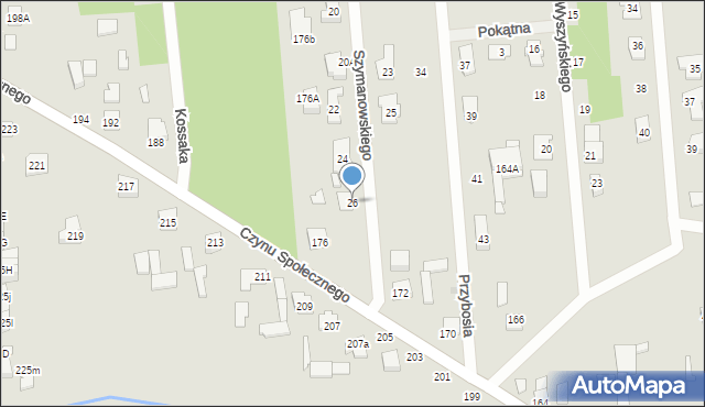 Sulejówek, Szymanowskiego, 26, mapa Sulejówek