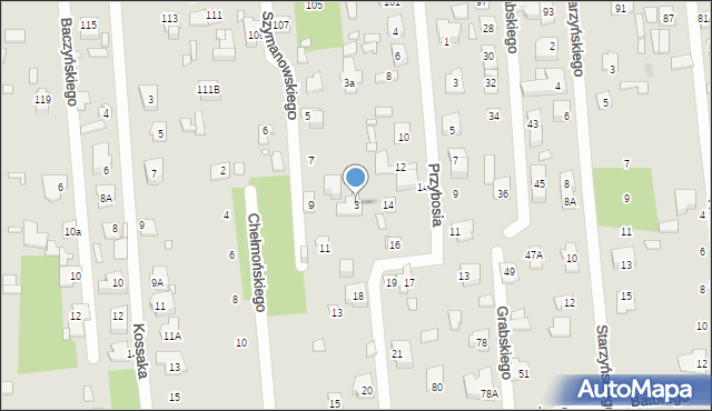 Sulejówek, Szymanowskiego, 3, mapa Sulejówek