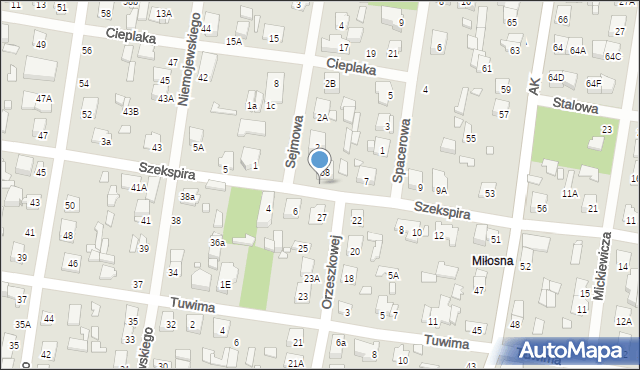 Sulejówek, Szekspira, 5B, mapa Sulejówek