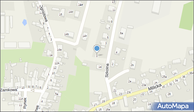 Sułów, Szkolna, 1, mapa Sułów