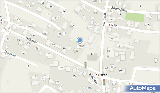 Suszec, Szkolna, 103A, mapa Suszec