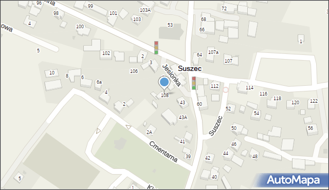 Suszec, Szkolna, 108, mapa Suszec