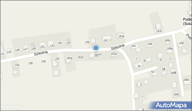 Suszec, Szkolna, 162, mapa Suszec