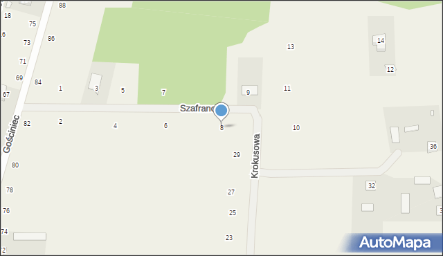 Suszno, Szafranowa, 8, mapa Suszno