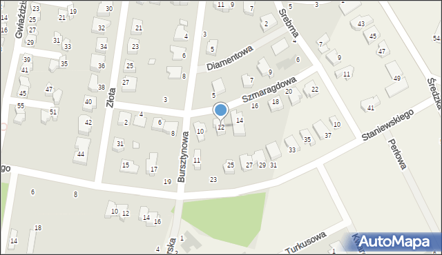 Swarzędz, Szmaragdowa, 12, mapa Swarzędz