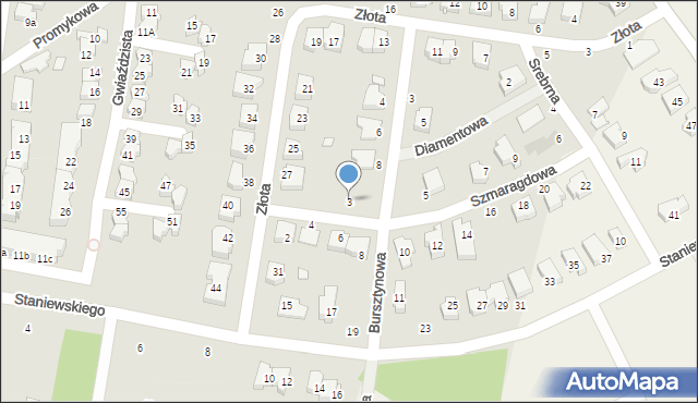 Swarzędz, Szmaragdowa, 3, mapa Swarzędz