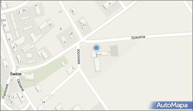 Świbie, Szkolna, 2, mapa Świbie