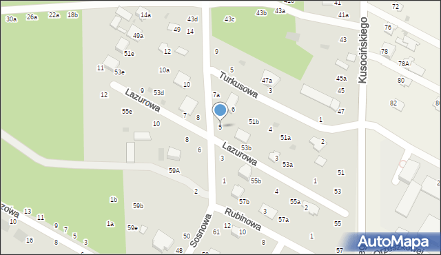 Świdnik, Szafirowa, 5, mapa Świdnika