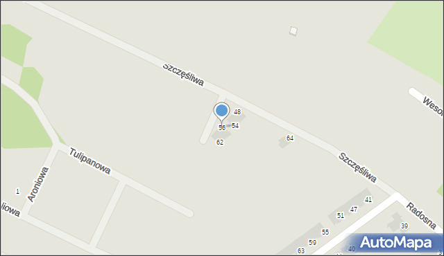 Świebodzice, Szczęśliwa, 56, mapa Świebodzice