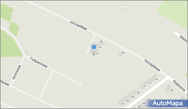 Świebodzice, Szczęśliwa, 62, mapa Świebodzice