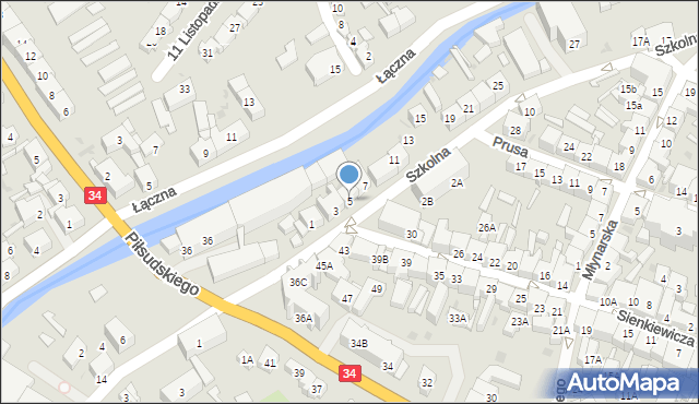 Świebodzice, Szkolna, 5, mapa Świebodzice