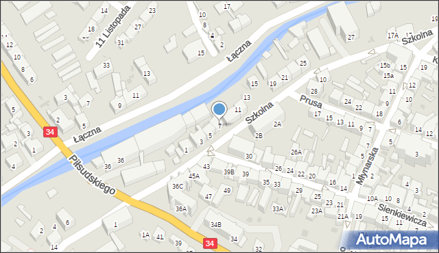 Świebodzice, Szkolna, 7, mapa Świebodzice