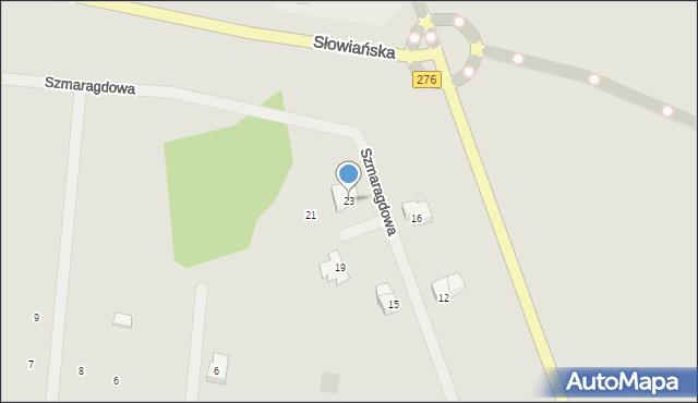 Świebodzin, Szmaragdowa, 23, mapa Świebodzin