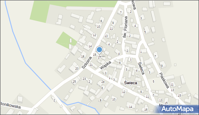 Świeca, Szkolna, 17, mapa Świeca