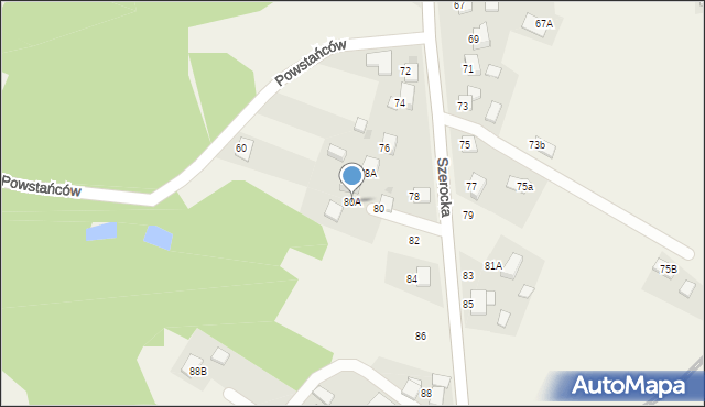 Świerklany, Szerocka, 80A, mapa Świerklany