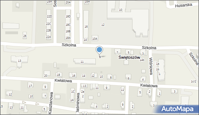 Świętoszów, Szkolna, 9, mapa Świętoszów