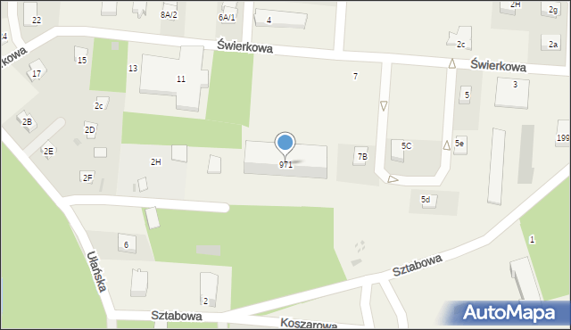 Świętoszów, Sztabowa, 971, mapa Świętoszów