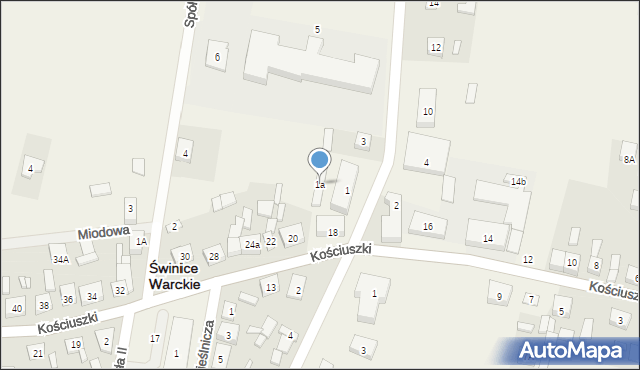 Świnice Warckie, Szkolna, 1a, mapa Świnice Warckie