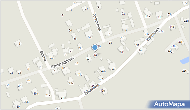 Świnoujście, Szmaragdowa, 14, mapa Świnoujście