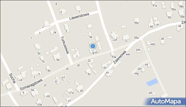 Świnoujście, Szmaragdowa, 9, mapa Świnoujście