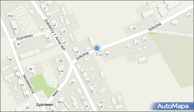 Sypniewo, Szkolna, 2b, mapa Sypniewo