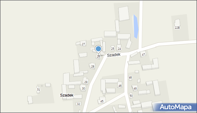 Szadek, Szadek, 26, mapa Szadek