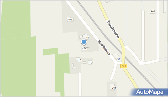 Szadkowice, Szadkowice, 45a, mapa Szadkowice