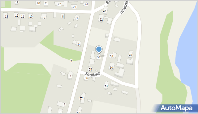 Szadzko, Szadzko, 54, mapa Szadzko