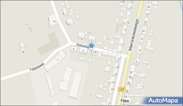 Szamocin, Szkolna, 1, mapa Szamocin