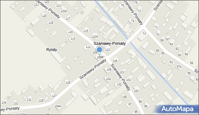 Szaniawy-Poniaty, Szaniawy-Poniaty, 109A, mapa Szaniawy-Poniaty