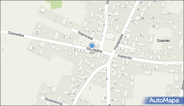 Szaniec, Szaniec, 62A, mapa Szaniec