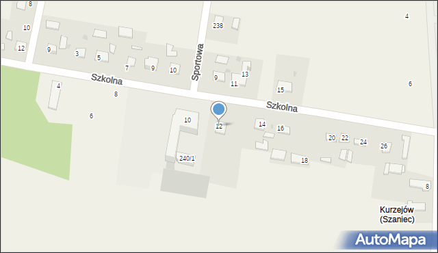 Szaniec, Szkolna, 12, mapa Szaniec