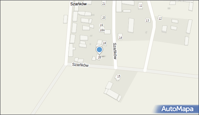 Szańków, Szańków, 16, mapa Szańków
