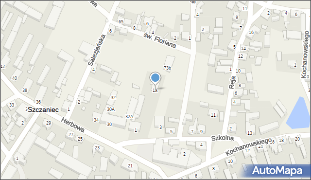 Szczaniec, Szkolna, 1a, mapa Szczaniec