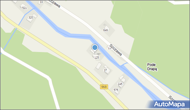 Szczawa, Szczawa, 125a, mapa Szczawa