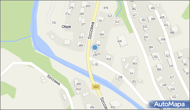 Szczawa, Szczawa, 131, mapa Szczawa