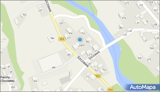 Szczawa, Szczawa, 173, mapa Szczawa