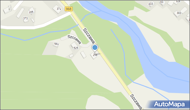 Szczawa, Szczawa, 258, mapa Szczawa
