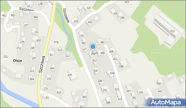 Szczawa, Szczawa, 292, mapa Szczawa