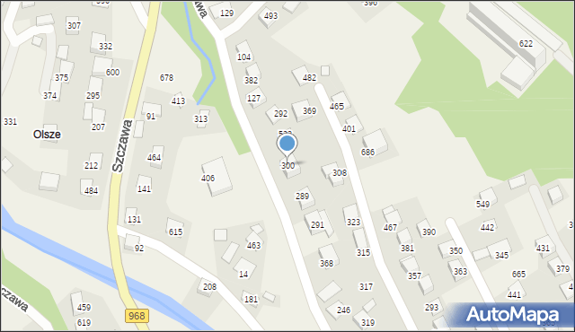 Szczawa, Szczawa, 300, mapa Szczawa